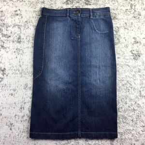 ALEXANDER MCQUEEN Denim Pencil Skirt (42)